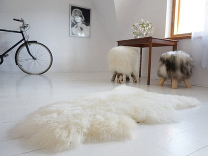 Big Gray Rugs White Sheepskin Rug 48'' x 28'' Sheepskin Throw Cheap Rugs Super Soft Long Fur Shag Rugs, Pelt, Throw Rugs, Scandinavian Style