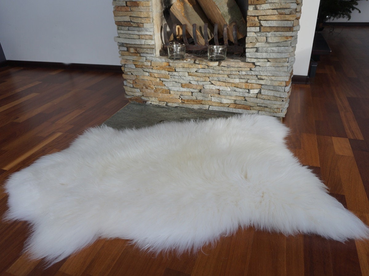 Original, Natural GIANT Rug X  50" x 30" White Genuine Natural Sheepskin Rugs Exclusive Rug Throw Rugs Carpet Outdoor Rugs Cheap Rug