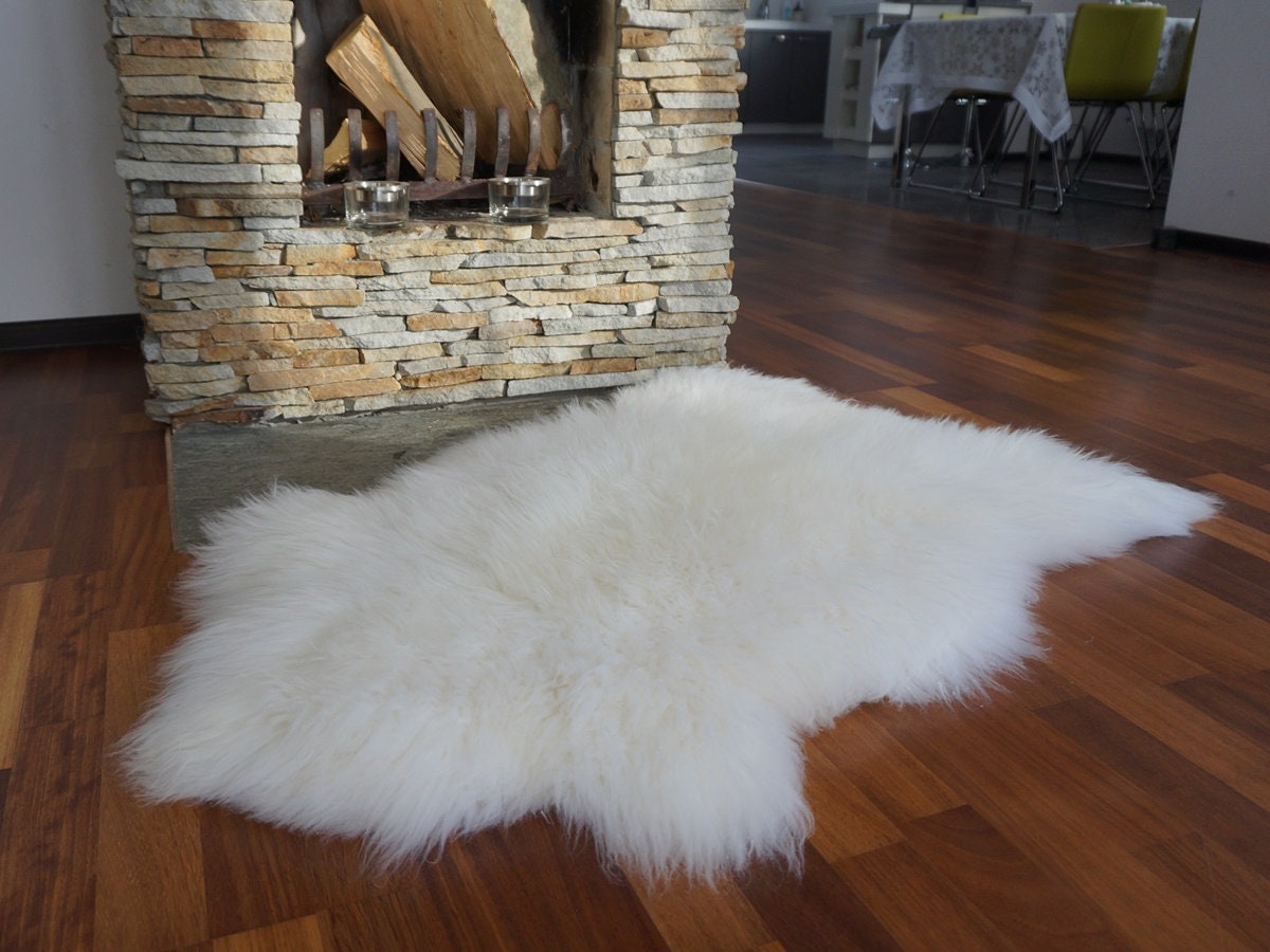 Original, Natural GIANT Rug X  50" x 30" White Genuine Natural Sheepskin Rugs Exclusive Rug Throw Rugs Carpet Outdoor Rugs Cheap Rug