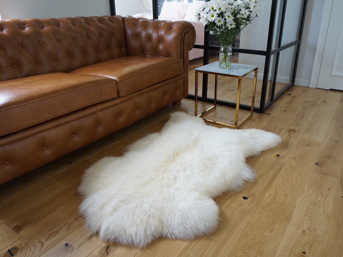 Original, Natural GIANT Rug 50" x 28" White Genuine Natural Sheepskin Rugs Exclusive Rug Throw Rugs Carpet Outdoor Rugs Cheap Rugs S