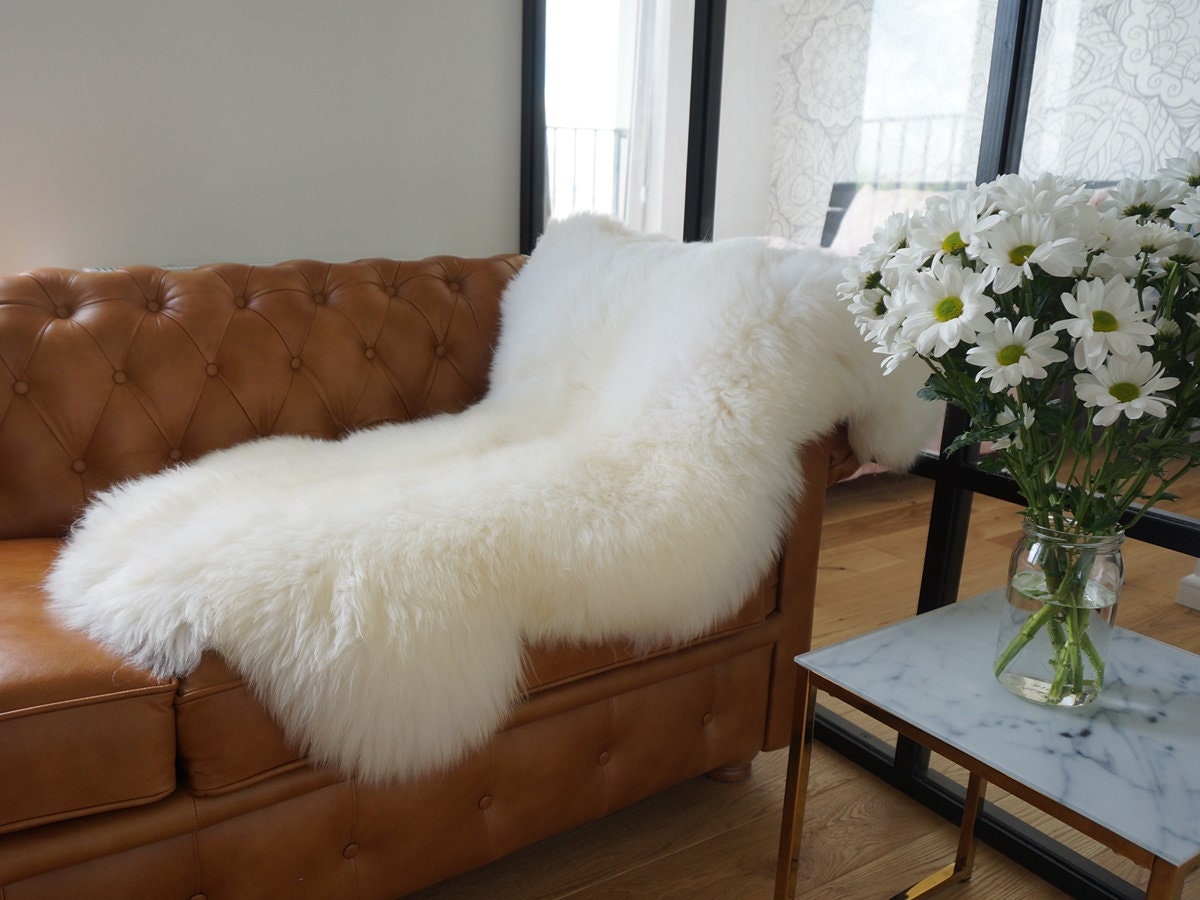 Original, Natural GIANT Rug 50" x 28" White Genuine Natural Sheepskin Rugs Exclusive Rug Throw Rugs Carpet Outdoor Rugs Cheap Rugs S