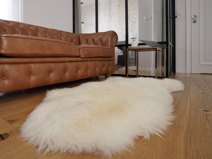 Original, Natural BIG White Genuine Natural Sheepskin Rug Exclusive rug 48'' - 28''