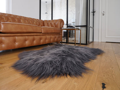 SHEEPSKIN Icelandic Grey X  Grey Rug Genuine Natural Sheepskin Rug Gray Rugs Carpet Outdoor Rugs Cheap Rugs Shag Grey Gray Rug Thro