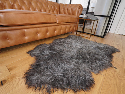 Scandinavian  GOTLAND Sheepskin Grey Silver X  Luxury Rug BU12 Genuine Natural Sheepskin Rug Gray Rugs Carpet Outdoor Rugs Shag Grey