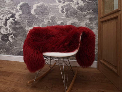 SHEEPSKIN Burgundy   Throw Genuine Leather Red Sheep Skin Decorative rug brown comfy cozy Rug Gray Rugs Carpet Outdoor Rug