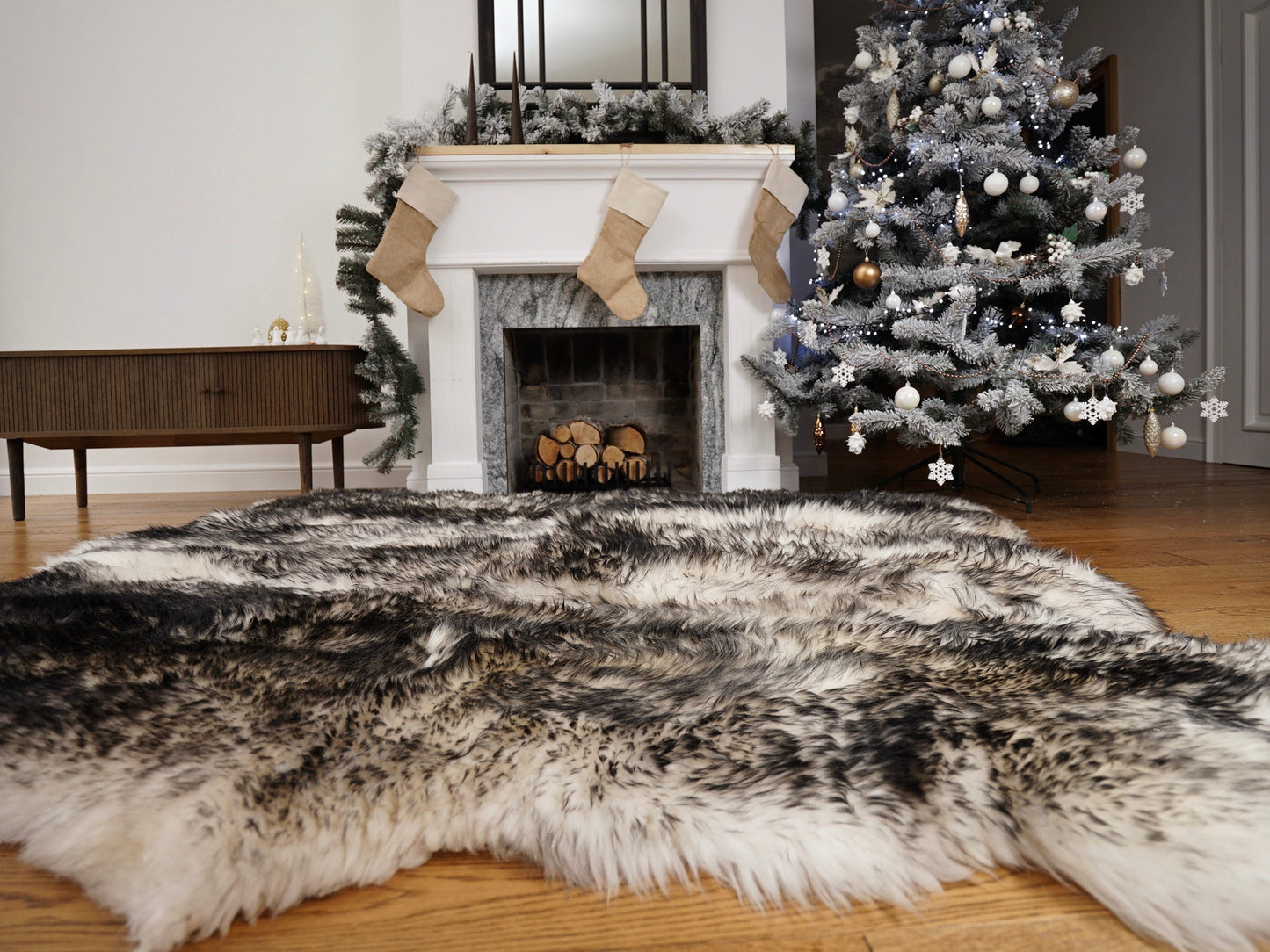 GIANT Rug SEXTO SHEEPSKIN MouflonThrow Genuine Leather Sheep Skin Decorative rug - White comfy, cozy, natural very thick!