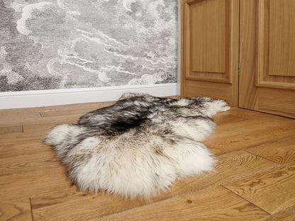 Original, Natural BIG Black Mouflon Genuine Natural Sheepskin Rug Exclusive rug