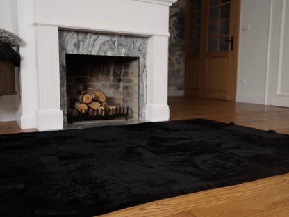 Genuine Toscana Lamb Sheepskin Throw Blanket Rug Black Bed Spread Sofa Throw Throw Throw Rug  Rug Large Rug