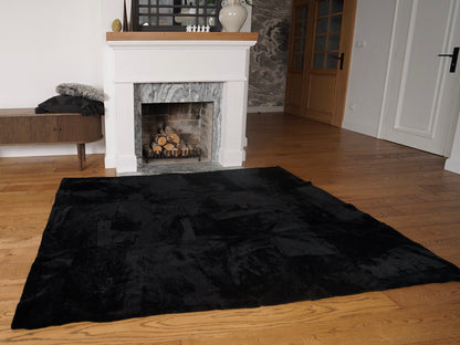 Genuine Toscana Lamb Sheepskin Throw Blanket Rug Black Bed Spread Sofa Throw Throw Throw Rug  Rug Large Rug