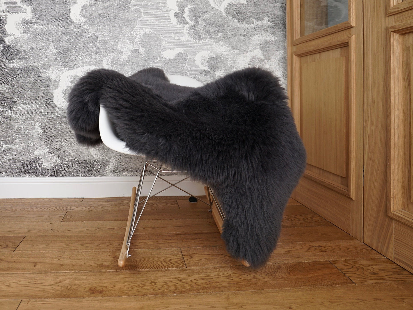 SHEEPSKIN Rugs Gray anthracite Throw Genuine Leather Sheep Skin  Decorative Rug Comfy, Gray Rugs Carpet Rugs Shag Throw Rugs Cozy good gift