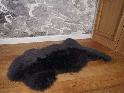 SHEEPSKIN Rugs Gray anthracite Throw Genuine Leather Sheep Skin  Decorative Rug Comfy, Gray Rugs Carpet Rugs Shag Throw Rugs Cozy good gift