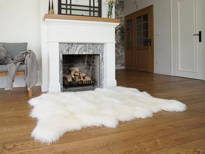 SHEEPSKIN Triple short hair XXL White Throw Genuine leather Sheep Skin 62" x 44" Decorative rug Natural comfy,cozy, hair is very shiny !