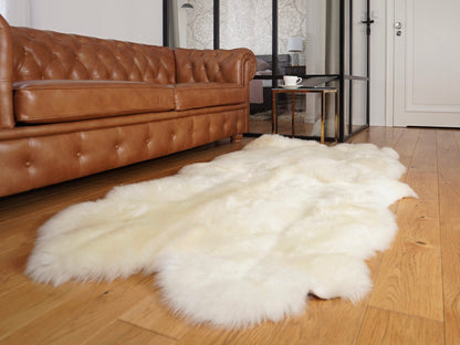 LAMB rug Four SHEEPSKINS White made by lamb, young sheepskins, white, cream fur rug, sheepskin