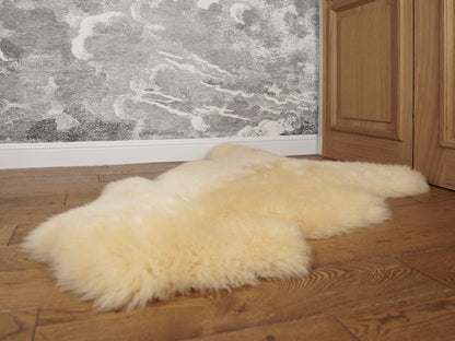 BIG SHEEPSKIN MEDICAL Healthy Yellow Throw Genuine leather Sheep Skin Decorative rug 48 "x 28" comfy, cozy, hair is very thick, shiny