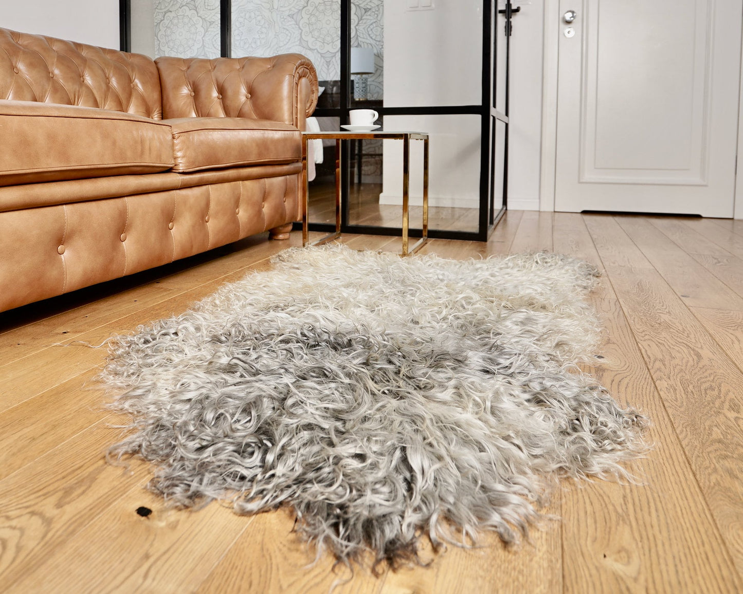 Scandinavian  GOTLAND Sheepskin Grey  Silver  Luxury Rug XF1 Genuine Natural Sheepskin Rug Gray Rugs Carpet Outdoor Rugs Shag Grey