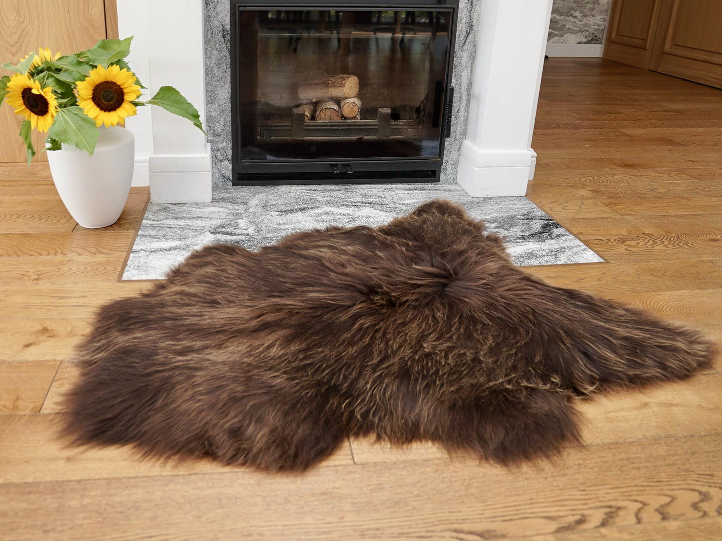 SHEEPSKIN Brown & Gold Throw Natural color Genuine leather Sheep Skin 48"x 32"  Decorative rug XF11 Natural comfy, cozy, very thick, shiny