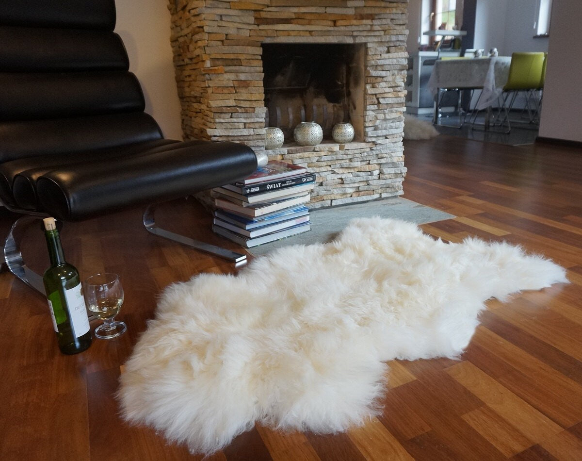 White Genuine Natural Sheepskin Rug White Genuine Natural Rugs Rug Throw Rugs Carpet Outdoor Rugs Cheap Rugs, Scandinavian Style