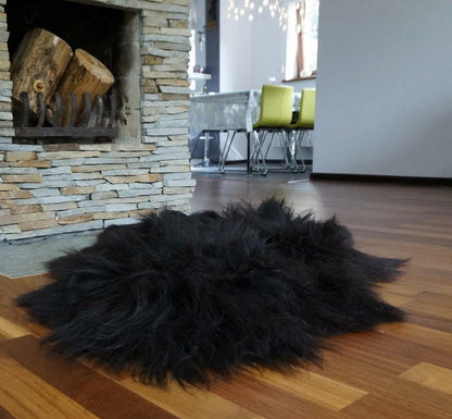 SHEEPSKIN ICELANDIC Grey X  Black Rug Genuine Natural Sheepskin Rug Gray Rugs Carpet Outdoor Rugs Cheap Rugs Shag Black Gray Rug Throw